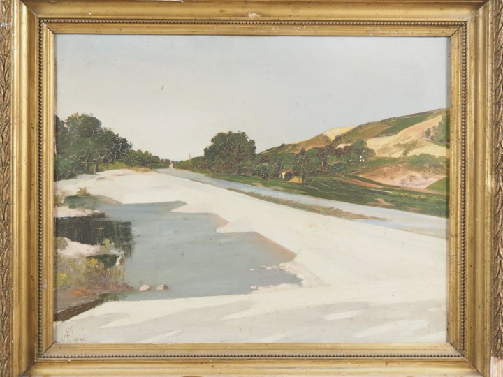 LUPIAC.  "paysage d'été" Huile sur toile, signée en bas à gauche  Dim.