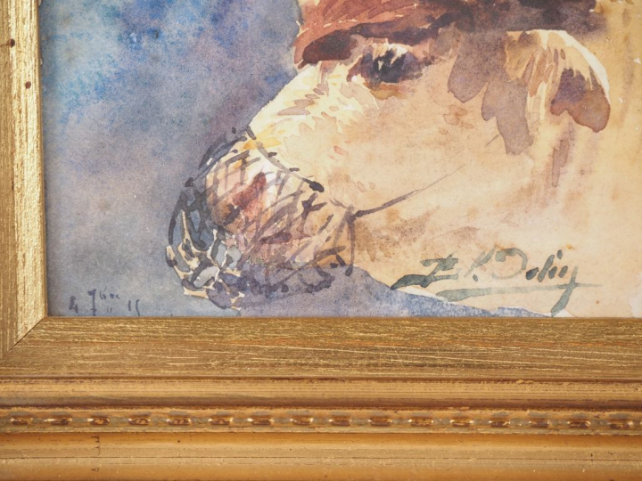 Blanche ODIN.  "portrait de la vache capitana" et "trophée d'oiseau" A