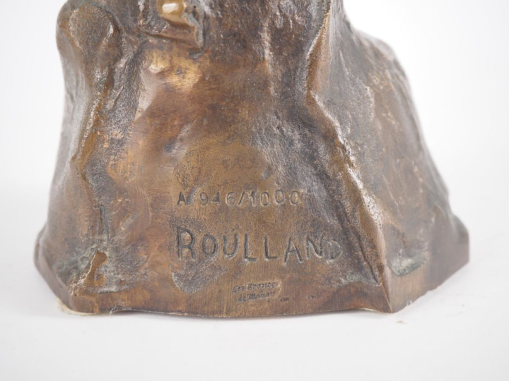 ROULAND.  "Hippocrate"  Sculpture en bronze patiné Signée  Numérotée A
