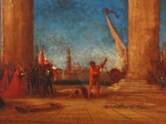 Vente aux enchères Felix ZIEM (1821-1911). "L'Exécution du Doge de Venise en place publiq