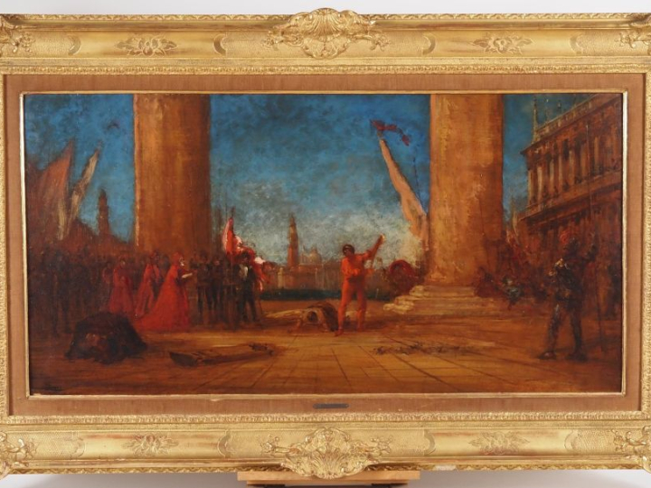 Felix ZIEM (1821-1911). "L'Exécution du Doge de Venise en place publiq