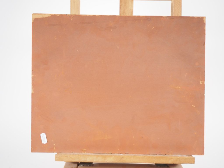 Ecole française début XXème. "paysage" Huile sur carton, signée en bas