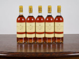 Vente aux enchères 5 BOUTEILLES CHÂTEAU D'YQUEM 1er CCS SAUTERNES - 1983 - CBO x 12 - #1 