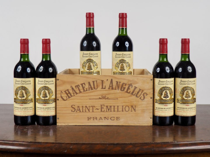 6 BOUTEILLES CHÂTEAU L'ANGÉLUS GCC SAINT ÉMILION - 1984 - CBO - 3 BG/2