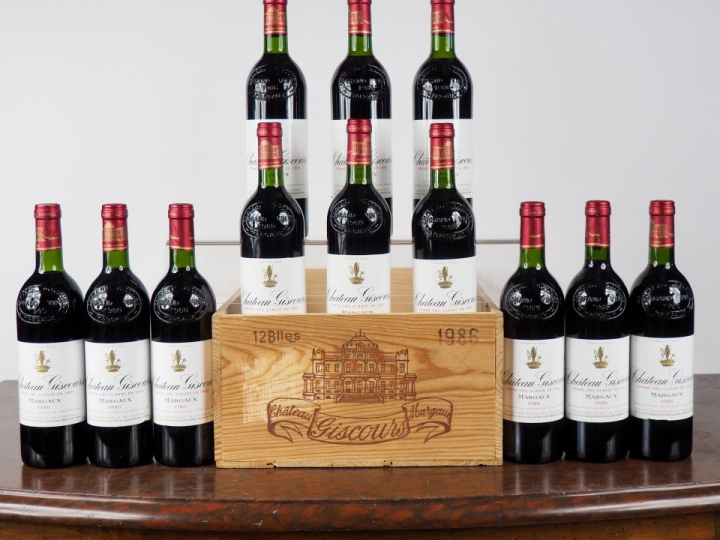 12 BOUTEILLES CHÂTEAU GISCOURS GCC MARGAUX - 1986 - CBO - #1 - 11 BG/2