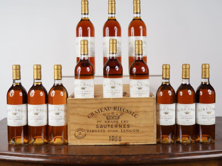 12 BOUTEILLES CHÂTEAU RIEUSSEC 1er CC SAUTERNES - 1986 - CBO - #1 - 2 