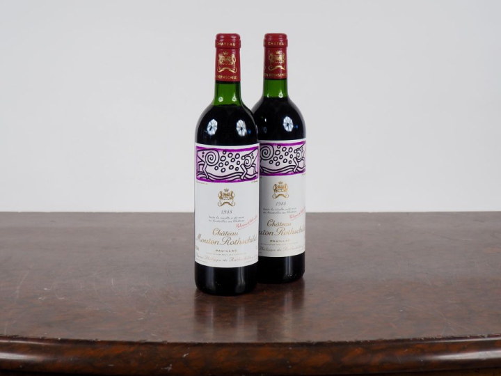 2 BOUTEILLES CHÂTEAU MOUTON ROTHSCHILD 1er GCC PAUILLAC - 1988 - #1 - 