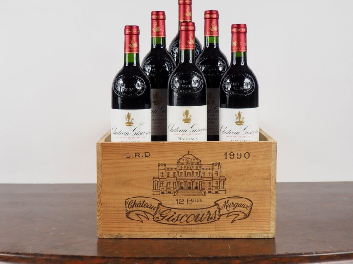 6 BOUTEILLES CHÂTEAU GISCOURS GCC MARGAUX - 1990 - CBO x 12