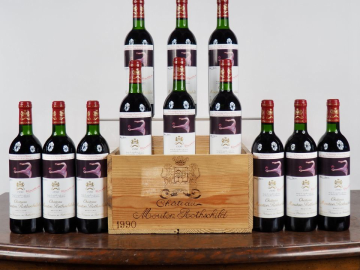12 BOUTEILLES CHÂTEAU MOUTON ROTHSCHILD 1er GCC PAUILLAC - 1990 - CBO 