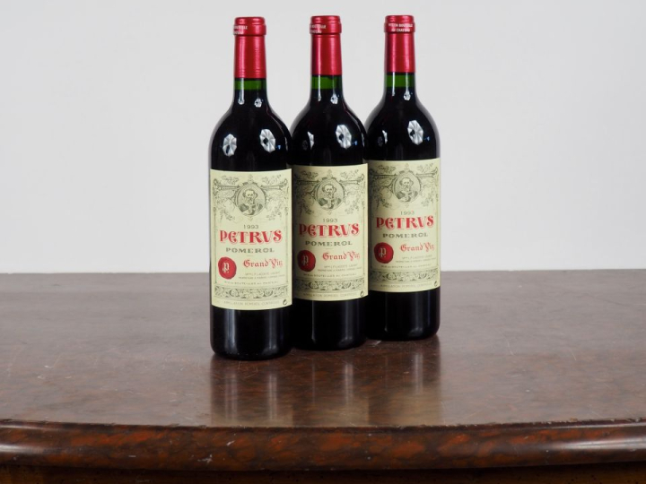 3 BOUTEILLES PETRUS POMEROL - 1993 - CBO x 6 - #1 - TRÈS BONS NIVEAUX