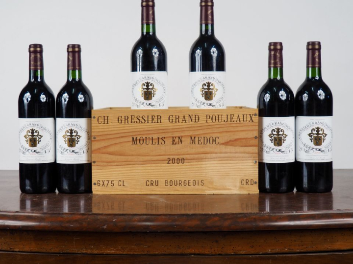 6 BOUTEILLES GRESSIER GRAND POUJEAUX CB MOULIS - 2000 - CBO - #4