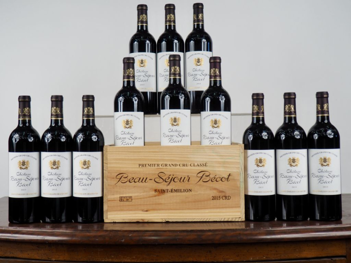 12 BOUTEILLES CHÂTEAU BEAU-SÉJOUR BÉCOT 1er GCC SAINT ÉMILION - 2015 -