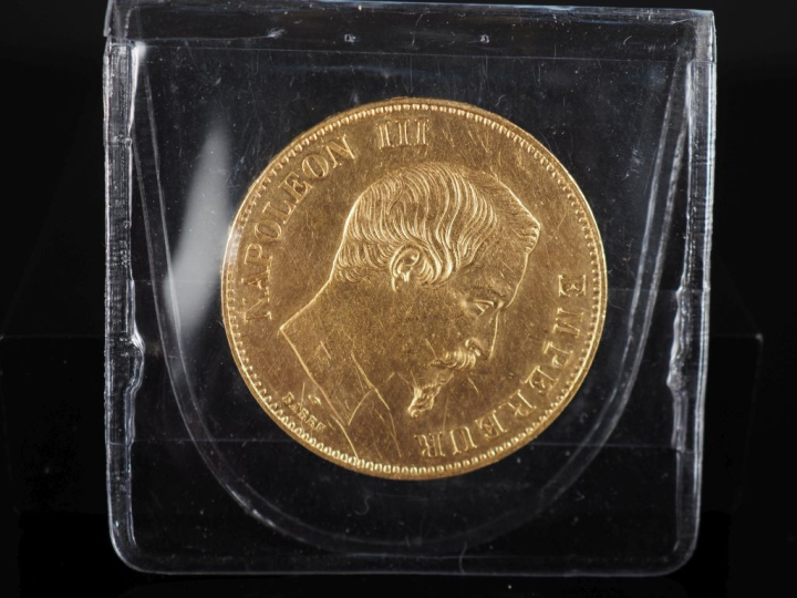 Pièce de 100 Francs or, Napoléon III Empereur, 1856-A.  FRAIS ACHETEUR