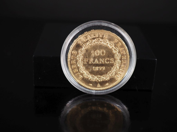 Pièce de 100 Francs or, République Française, 1899-A.  FRAIS ACHETEURS