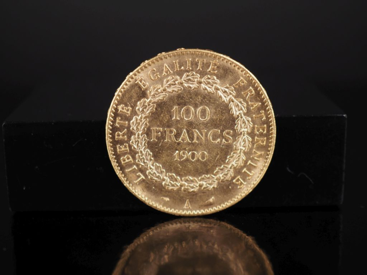 Pièce de 100 Francs or, République Française, 1900-A.  FRAIS ACHETEURS