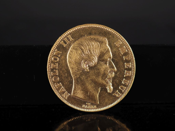Pièce de 50 Francs or, Napoléon III Empereur, 1859-A.  FRAIS ACHETEURS