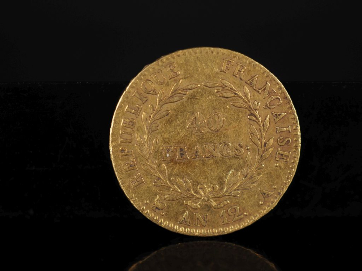 Pièce de 40 Francs or, Bonaparte Premier Consul, An 12-A. FRAIS ACHETE