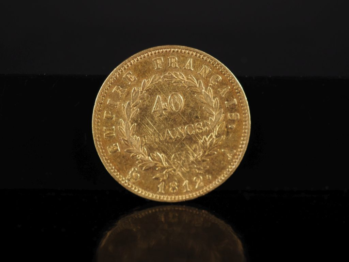 Pièce de 40 Francs or, Napoléon Empereur, 1812-A. FRAIS ACHETEURS 10% 