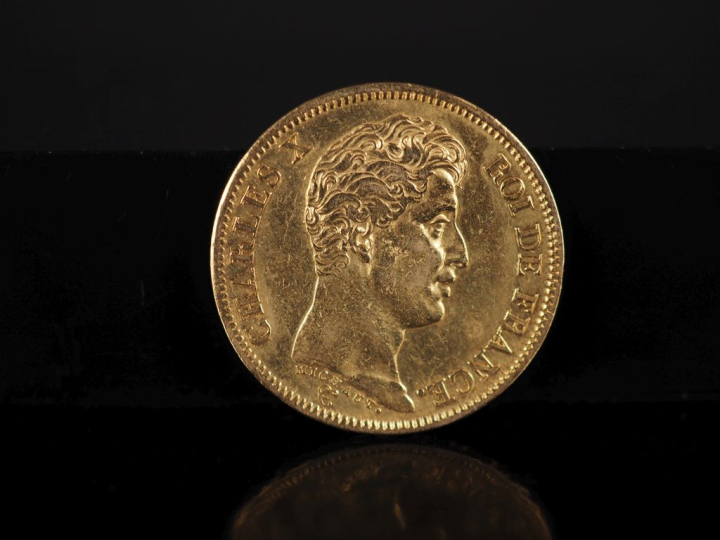 Pièce de 40 Francs or, Charles X, Roi de France, 1824-A. FRAIS ACHETEU