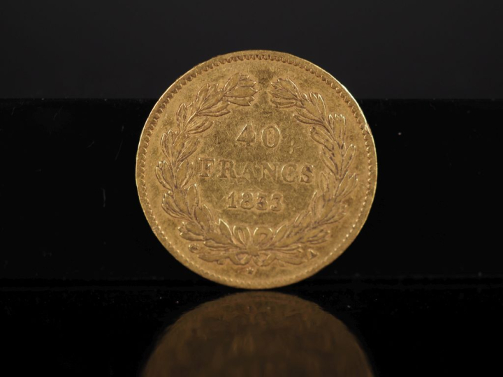 Pièce de 40 Francs or, Louis-Philippe I, Roi des Français, 1833-A. FRA