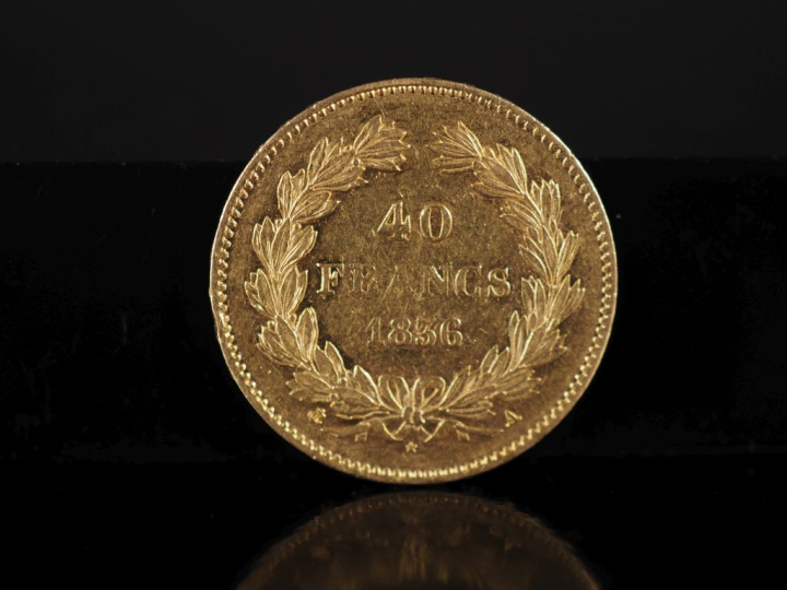 Pièce de 40 Francs or, Louis-Philippe I, Roi des Français, 1836-A. FRA