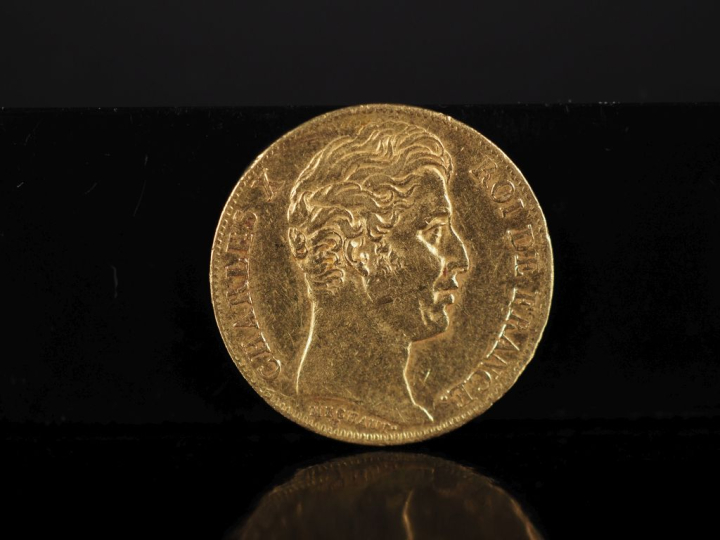 Pièce de 20 Francs or, Charles X, Roi de France, 1825-W. FRAIS ACHETEU