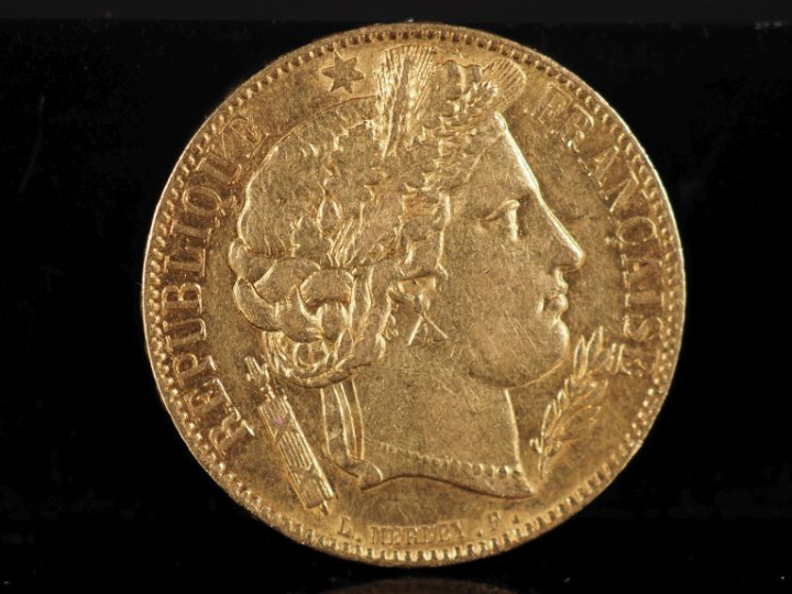 Pièce de 20 Francs or, République Française, 1850-A.  FRAIS ACHETEURS 