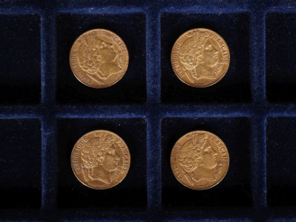 Vente aux enchères Trois pièces de 20 Francs or, 1851-A.  FRAIS ACHETEURS 10% HT.
