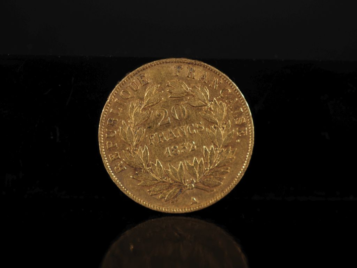 Pièce de 20 Francs or, Louis-Napoléon Bonaparte, 1852-A. FRAIS ACHETEU