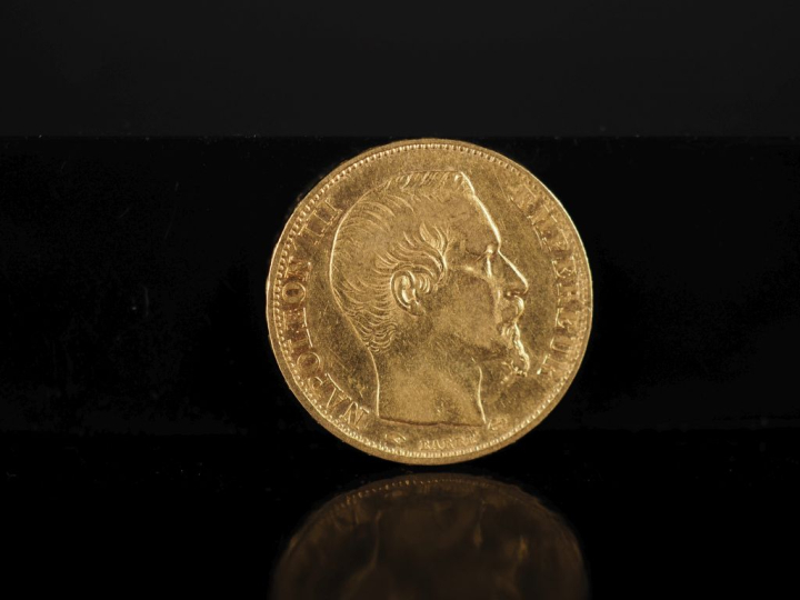 Pièce de 20 Francs or, Napoléon III Empereur, 1856-A. FRAIS ACHETEURS 