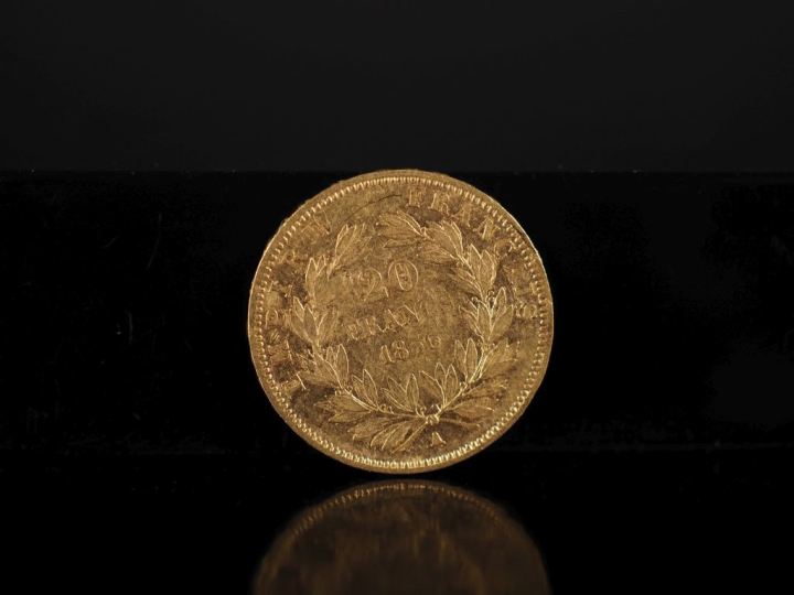 Pièce de 20 Francs or, Napoléon III Empereur, 1856-A. FRAIS ACHETEURS 