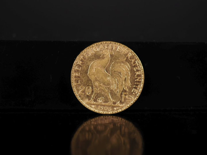 Pièce de 20 Francs or, 1905. FRAIS ACHETEURS 10% HT