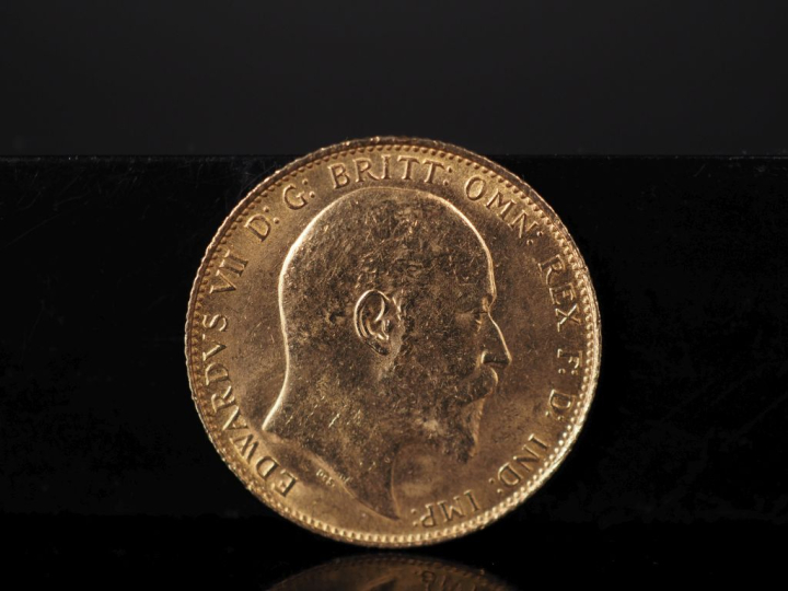 Souverain or, Edwardus VII, 1907. FRAIS ACHETEURS 10% HT.