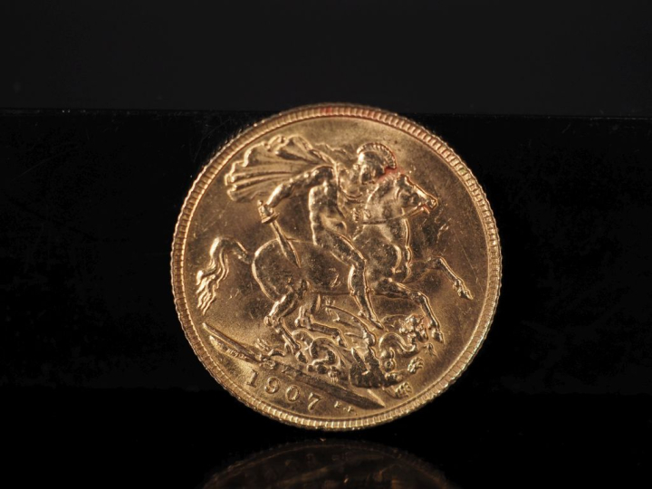 Souverain or, Edwardus VII, 1907. FRAIS ACHETEURS 10% HT.