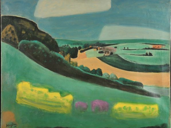 	Henri HAYDEN, " Paysage d’Armentières". Huile sur toile, signée en ba