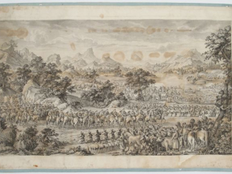 Vente aux enchères Qianlong ping ding xi yu zhan tu LES CONQUÊTES DE L’EMPEREUR QIANLONG,