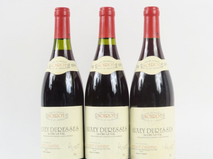 3 BOUTEILLES AUXEY DURESSES 1er CRU 'LE VAL' A. NOIROT CARRIÈRE - 1994