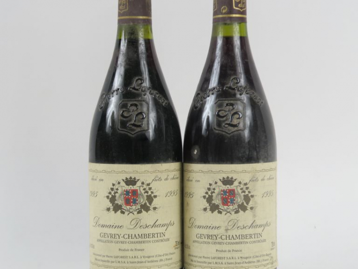 2 BOUTEILLES GEVREY CHAMBERTIN DOMAINE DESCHAMPS P. LAFOREST - 1995
