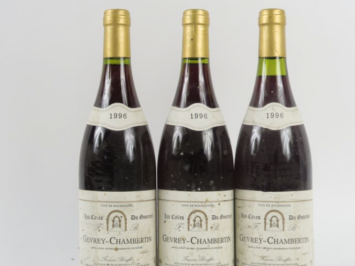 3 BOUTEILLES GEVREY CHAMBERTIN FRANCOIS BOUFFIER - 1996