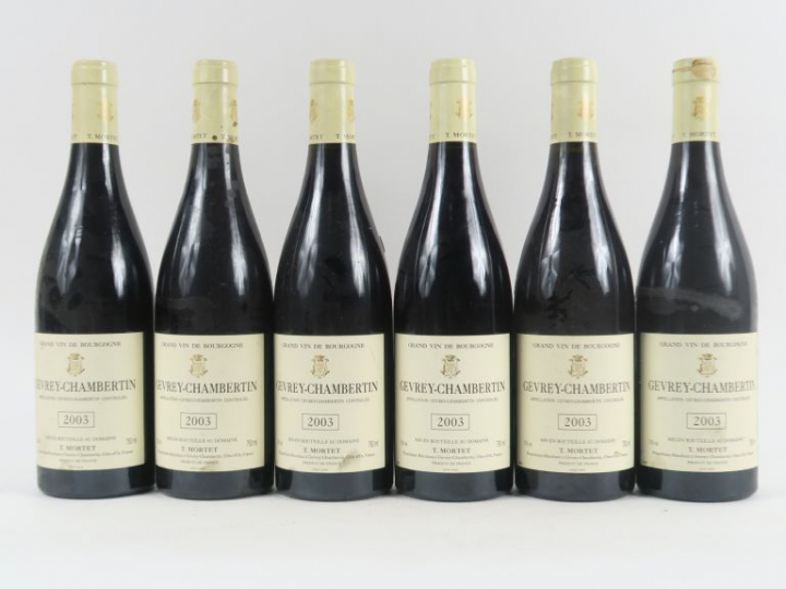 6 BOUTEILLES GEVREY CHAMBERTIN T. MORTET - 2003