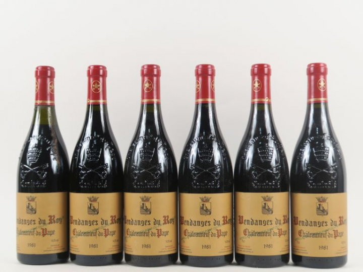 6 BOUTEILLES VENDANGES DU ROY CHÂTEAUNEUF DU PAPE - 1981 - CBO