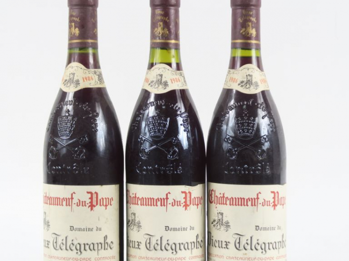 3 BOUTEILLES DOMAINE DU VIEUX TÉLÉGRAPHE CHÂTEAUNEUF DU PAPE - 1986