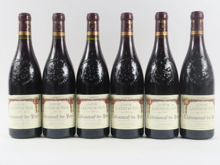 6 BOUTEILLES CLOS LA FONT DU PAPE CHÂTEAUNEUF DU PAPE - 2004