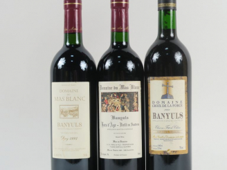 Vente aux enchères 3 BOUTEILLES BANYULS : 1 DOMAINE CROIX DE LA FORGE 1998 - 1 DOMAINE DU