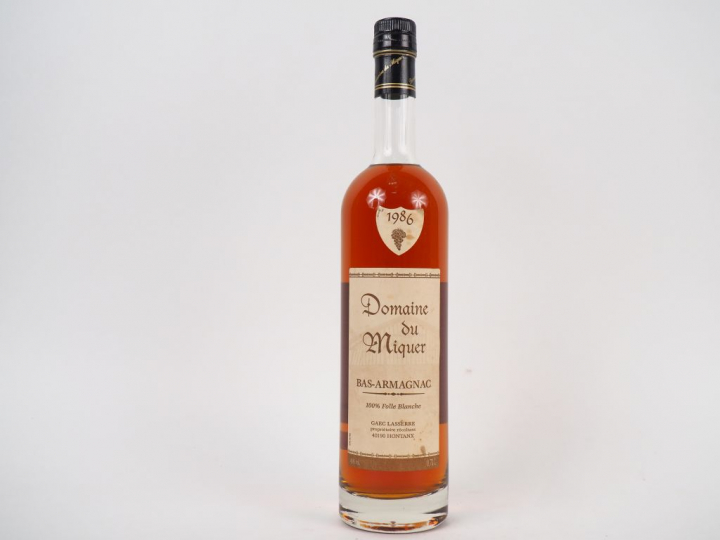 1 BOUTEILLE BAS ARMAGNAC DOMAINE DU MIQUER 45° - 1986 - MISE : 28 AVRI