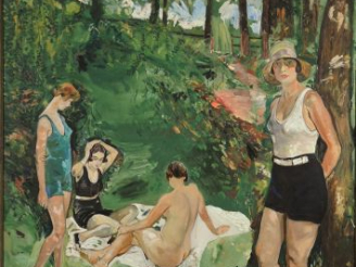 Vente aux enchères Mario CAVAGLIERI. 'Après le bain'. Huile sur toile, signée en bas à ga