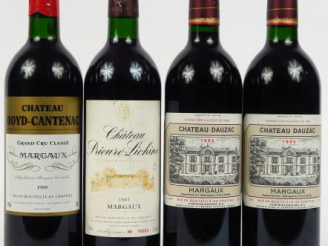 Vente aux enchères 4 BOUTEILLES GCC MARGAUX : 2 CHÂTEAU DAUZAC 1990 - 1 BOYD CANTENAC 199