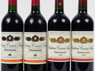 Vente aux enchères 4 BOUTEILLES CHÂTEAU CROIZET BAGES GCC PAUILLAC - 2 de 1995/2 de 2009