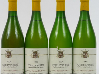 Vente aux enchères 4 BOUTEILLES POUILLY FUISSE SAVOUR CLUB - 1994 - 3 cm