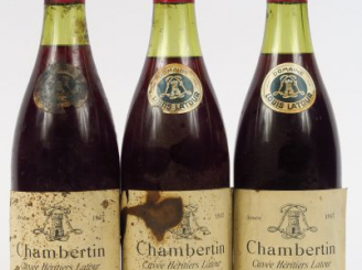 Vente aux enchères 3 BOUTEILLES CHAMBERTIN 'CUVEE HERITIERS LATOUR' L. .LATOUR - 1967 - 1